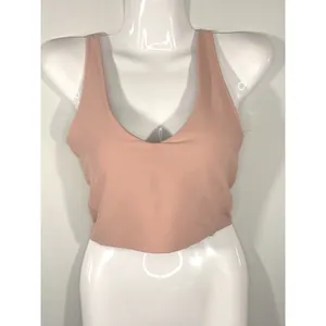 Sage Collective Strawberry Ice Pink V-Neck Crop Active Tank Top‎ Small NEW thumbnail 2
