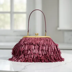 Coach Kisslock Frame Bag 27 Brass Dark Fuchsia CEN92 Leather Handbag Purse NWT thumbnail 1