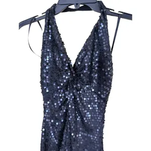 Vintage Frederic’s Of Hollywood Black Sequin Halter Dress Size Small thumbnail 3