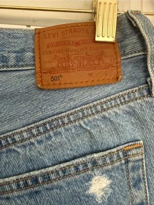 Levis Distressed Light Blue Denim Shorts - Unbranded thumbnail 5