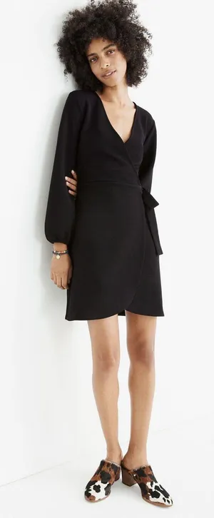 Madewell Texture & Thread Long-Sleeve Side-Tie Dress thumbnail 1