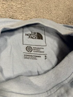 The North Face Light Blue Cropped Tee shirt small thumbnail 3