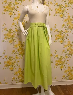 High waist pleated midi skirt with belt size M thumbnail 6