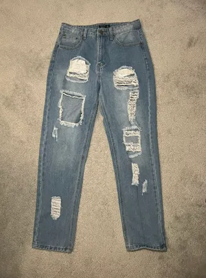 Girl Talk Distressed Mom Jeans thumbnail 2