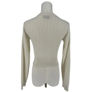 NAADAM Cream Wool Cashmere Ribbed Cropped Cardigan XS thumbnail 6