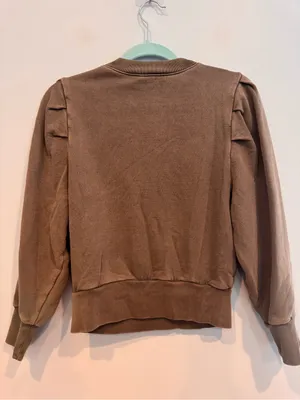 FRAME Shirred Puff-Sleeve Crewneck Sweatshirt S thumbnail 5