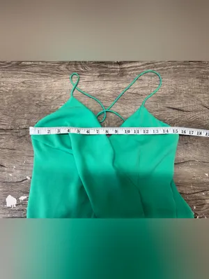 Alice and Olivia‎ green mini dress with front tie size 2 thumbnail 7