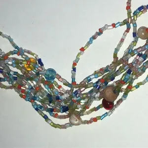 Multicolor Glass Beaded Boho Necklace Blue thumbnail 6