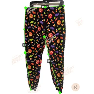 Halloween Candy Fleece Pajama Jogger Pants Black XL 16-18 Pumpkins Candy Corn thumbnail 3