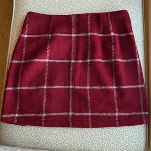 Lulus Spence wine Red Plaid Mini Plaid Mini Skirt size S thumbnail 5