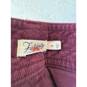 Faherty Women Plum Burgundy Organic Cotton Wide Leg Corduroy Pants Size 25 thumbnail 4