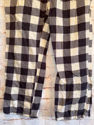 Columbia Black White Buffalo Check Small pajama Pink Drawstring waist pull on thumbnail 3