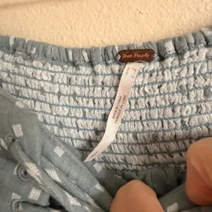 Free People Skort Women Small Blue Lace Up Front Dotted Boho Festival‎ Shorts thumbnail 3
