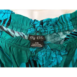 Boho Flowy‎ Dress 16 Teal Floral Cottagecore Romantic Tiered Belted Coastal Chic thumbnail 5