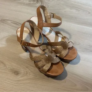 The Limited Platform Sandals Brown 8.5 M Womens Block Heel‎ Woven Ankle Strap thumbnail 14