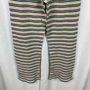 Sundance Cream Green&Pink Stripe Dina Waffle Knit Sleep Pants Sz.S thumbnail 10
