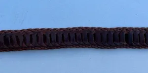 VTG Women’s Belt Brown Leather Braided Small thumbnail 4