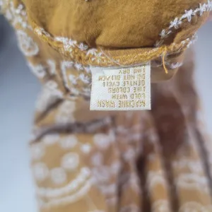 Rebellion Rebellious One Boho Embroidered Cotton Smocked Maxi Dress Mustard Yellow Jr M thumbnail 4