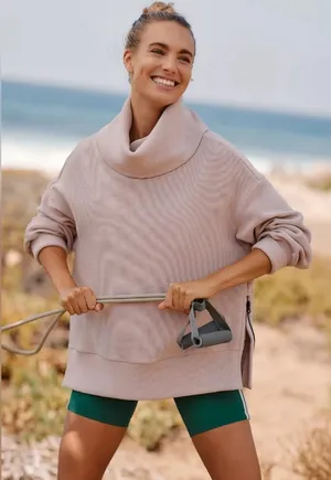 NEW Varley Milton Sweater in Mushroom XS thumbnail 1