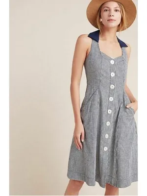 Anthropologie Camelia Gingham Dress Women’s Size 4 thumbnail 5