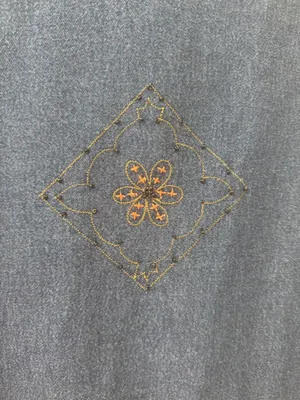 New Direction Vintage Boho Denim Jacket with Embroidery - Dark Blue thumbnail 7