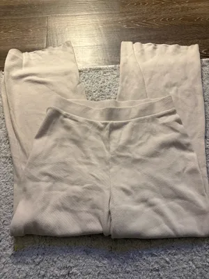 NWOT Zara wide-leg soft trousers in ecru. Size Large thumbnail 5
