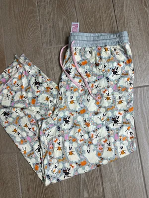 Disney Mickey Ghost Halloween Pajama Bottoms Lounge with Drawstring 🎃 👻 thumbnail 1