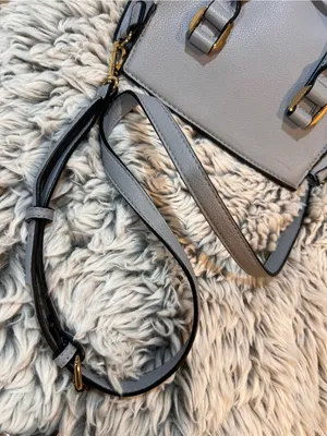 Steve Madden Grey Satchel with Yellow Scarf Accent thumbnail 10