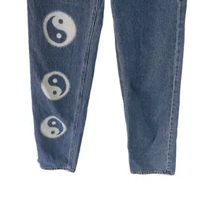 Pacsun Women's Size 26 Baggy Boyfriend Peace Sign High Rise Straight Jeans‎ thumbnail 3