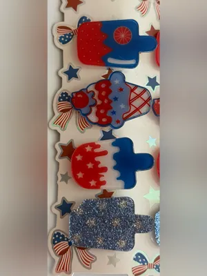 Popsicle nwt patriotic Red & Blue Decorative Hair Clips - 8-Pack thumbnail 2
