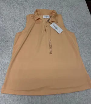 Walter Hagen Clubhouse Scallop Sleeveless Golf Polo‎ Peach Fuzz Womens XL NEW thumbnail 1