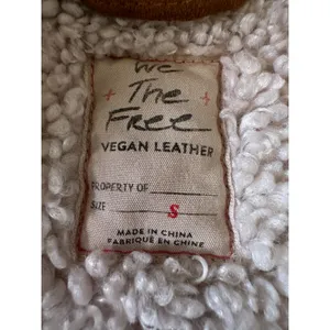 Free People Western Bohemian Vegan Suede Exchange Shearling Jacket Coat Small thumbnail 9