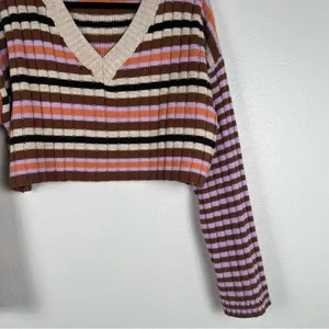Urban‎ Outfitters BDG Mixed Stripe V Neck Sweater thumbnail 5