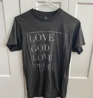 Love God Love People Black Graphic T-Shirt thumbnail 1