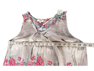 Umgee Women's Sleeveless Print Flowy V-Neckline Skinny Cross Straps Dress Tops L thumbnail 9