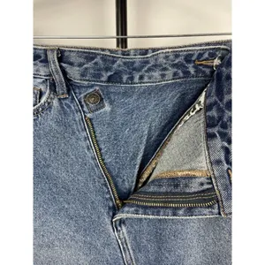 Sam Edelman Medium Blue‎ Wash The Riley Asymmetrical Raw Hem Denim Jean Skirt 29 thumbnail 7