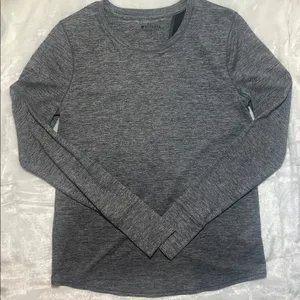 Athleta Heather Gray Crew Neck Top thumbnail 1