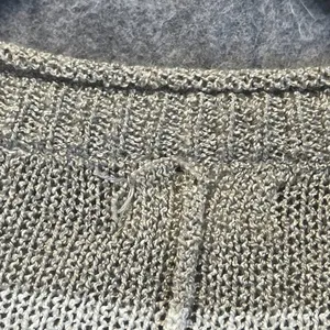 POL Sweater Women's Small Gray White Striped Knit Cardigan Frayed‎ Open Front thumbnail 13