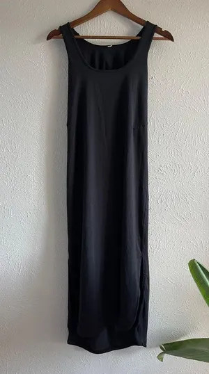 Lululemon Pima Cotton Open-Back Midi Dress Black thumbnail 2