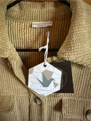 Anthropologie Taupe Corduroy Utility button up shirt jacket  size medium! thumbnail 4