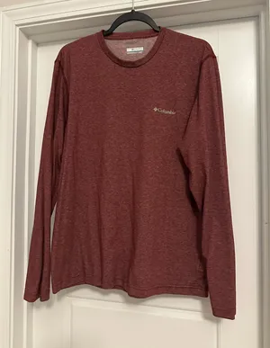 Burgundy Columbia long sleeve shirt thumbnail 1