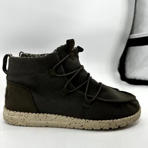 Hey Dude Lea Shoes High Top Pull On Drawcord Laces Lightweight Coffee 10 thumbnail 3