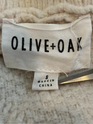 Olive & Oak Cream Cable Knit Half Zip Mock Neck Sweater Dress Small thumbnail 5