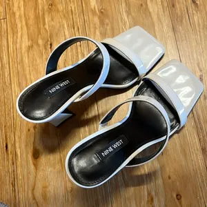 Nine West white open toe heels thumbnail 1