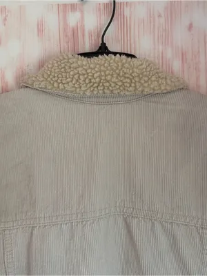 Gap Cream Sherpa Lined Corduroy Button Front Trucker Jacket Size L thumbnail 8