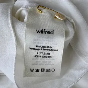Wilfred Aritzia White Wrap Blouse Womens S Silk Trim Balloon Sleeve Cropped Top thumbnail 5