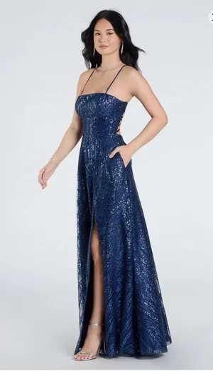 Navy Windsor Dress Prom thumbnail 1