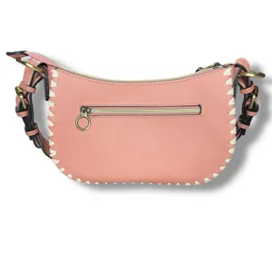 New Sondra Roberts Vegan Leather Tote‎ Shoulder Bag Top Handle Pink Whipstitch thumbnail 5