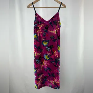 Anthropologie Shania Velvet Floral Slip‎ Dress in Violet Size Small thumbnail 4