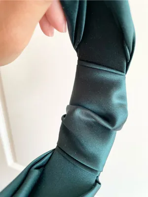 J.crew Green Satin Knotted Headband Blair Waldorf Gossip Girl Holiday thumbnail 3